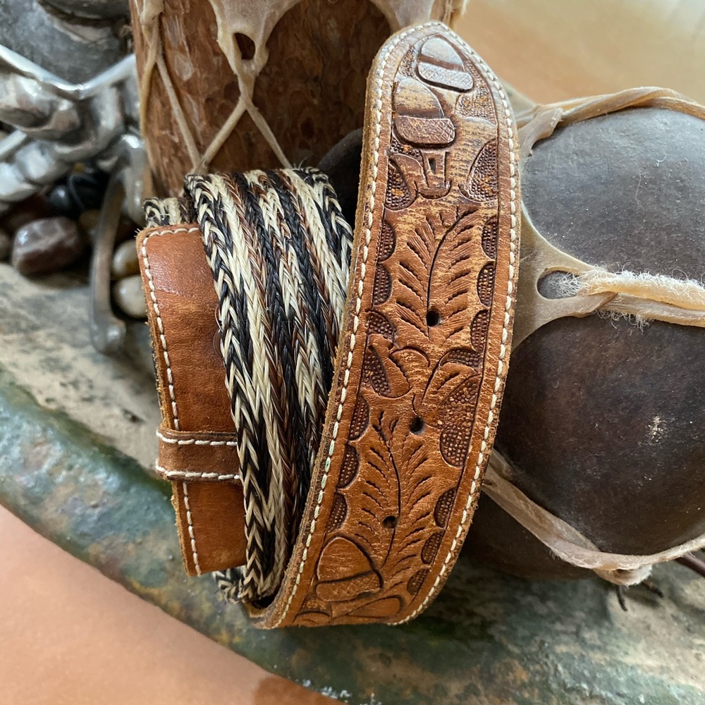 Vintage Horse Hair & Leather Tool Belt